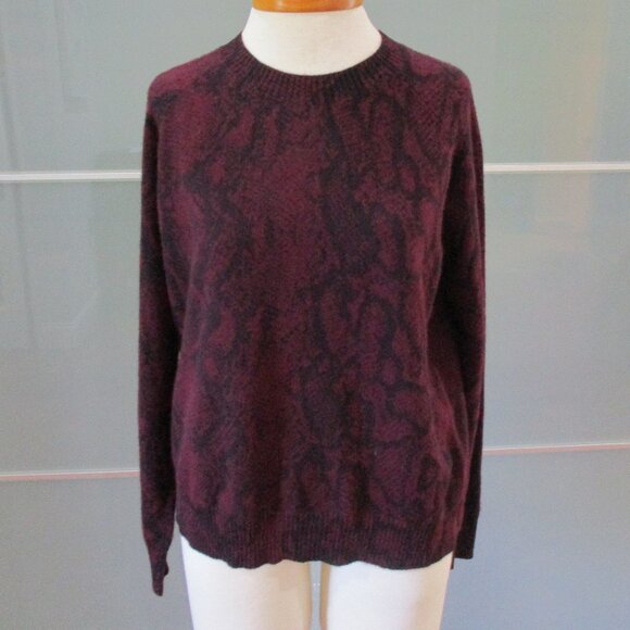 Aqua Cashmere Python Print 100% Cashmere Long Sleeve Sweater - Picture 1 of 5